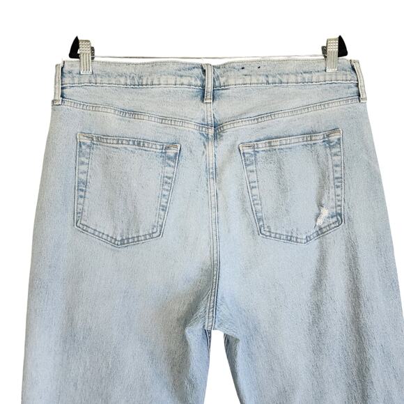 Gap Womens High Rise Cheeky Straight Jeans Plus Size 18 Light Wash Distressed - Picture 5 of 13